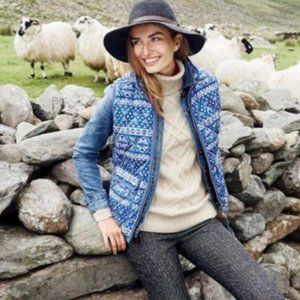 J. Crew Quilted Excursion Vest in Fair Isle print - NWOT